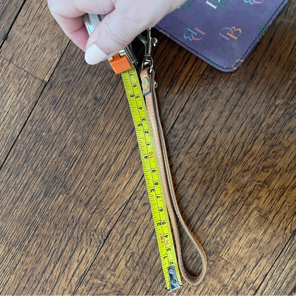 Dooney & Bourke Purple Multicolor Logo Key & Card Holder with Heart Charm - Picture 6 of 6